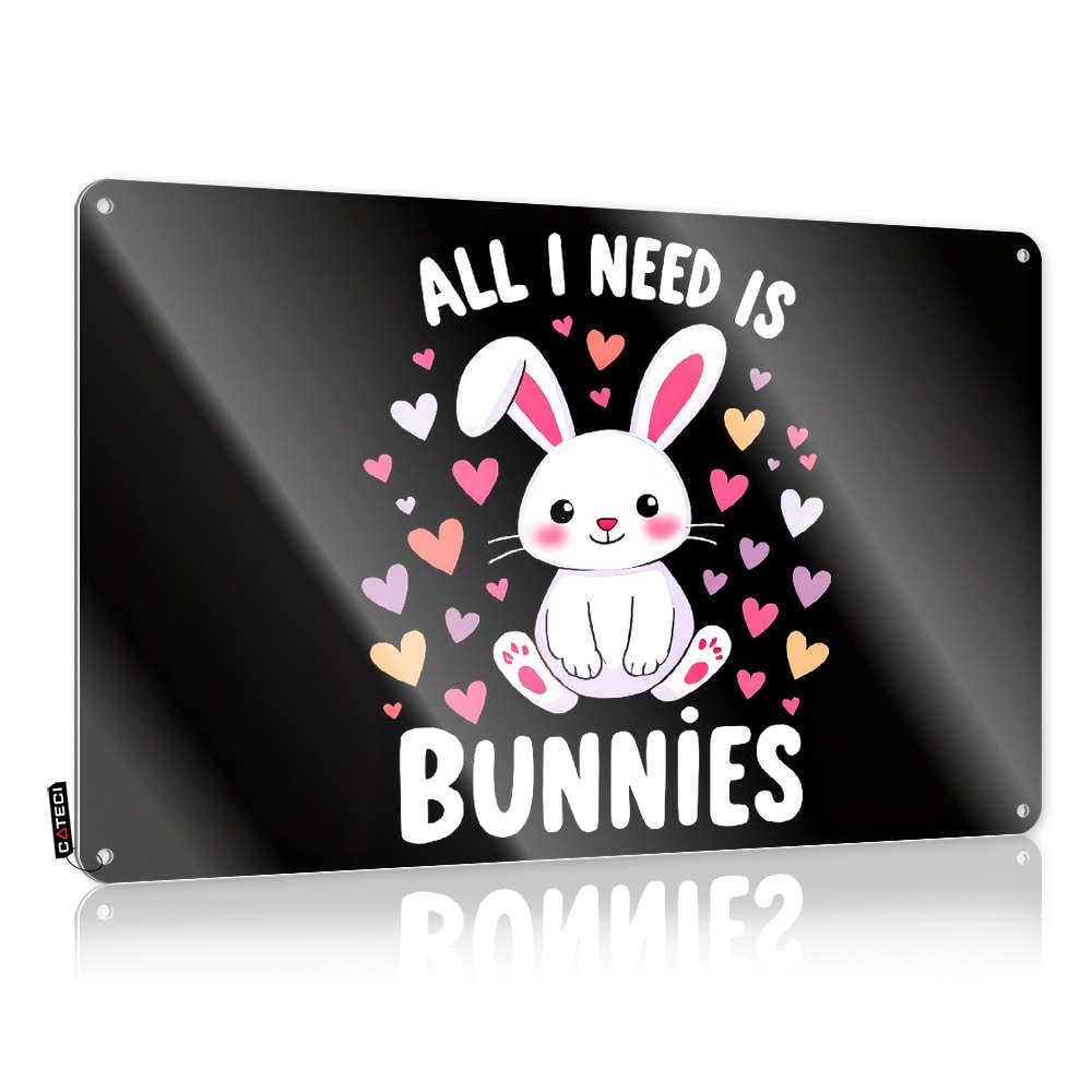 Funny Bar Signs For Home Bar All I Need Is Bunnies Tin Sign Stuff For Your Room Warning Tin Sign(30X40CM)