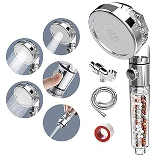 SINGSUO Zen Shower Head, 3 Setting High Pressure Shower Envy Shower Head with Beads, Water Saving Zenbody Showerhead for Dry Hair & Skin SPA (Transparent)