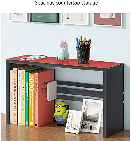 Cubicle decor Desktop Bookshelf Display Storage Bookcase with Bookend Desktop Magazine File Holder for Books Magazines CD and Photo Dorm decor (Color : Black)