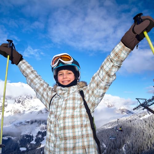 Image of Geyoga 4 Pairs Kids Mittens Waterproof Ski Gloves Boys Girl Warm Snow Winter Mittens for Kids Toddler Outdoor Activities