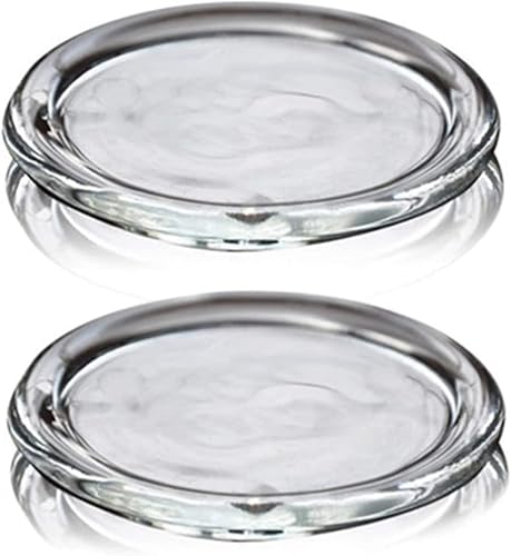 Miniatura 2 de Paquete de 4 portavelas de vidrio de 4 pulgadas, transparente, transparente, redondo, transparente