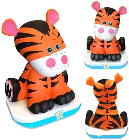Miniatura 4 de Stack-a-Roos Baby Tiger por Salus Brands - Juguete apilable de animales, juguete educativo de aprendizaje temprano para bebés, bebés y niños