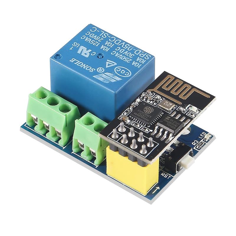IDUINO ESP8266 WiFi Relay Module with ESP-01S Relay Adapter Module for Smart Home Appliance Connect Fan Illuminator Smart Switch Phone APP Remote Control Switch Wireless Transceiver