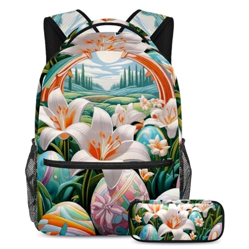 Sac à dos et trousse de 29.4x20x40cm multicolore pour fille et garçon