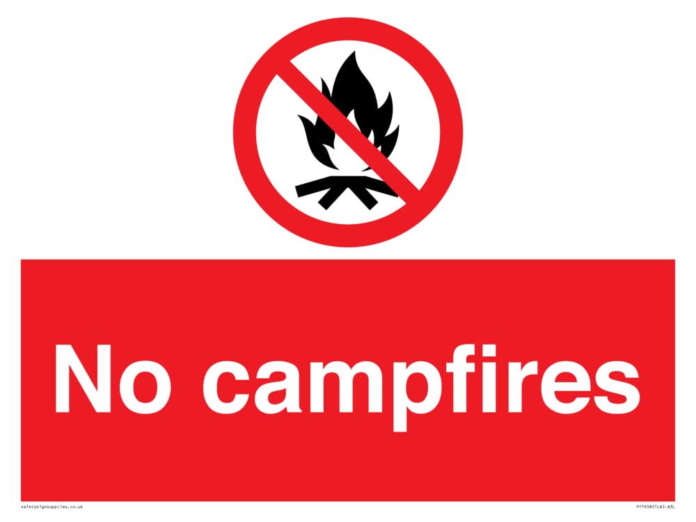 No campfires Sign - 400x300mm - A3L