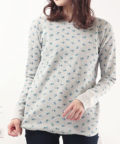[ジェーイーモーガン] Tシャツ ワッフル 青花柄長袖クルーＴ