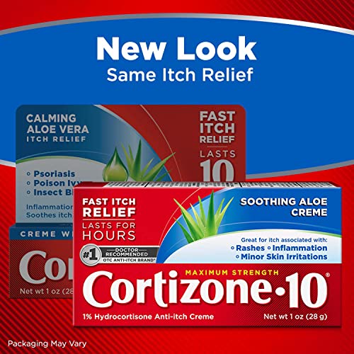 Cortizone 10 Maximum Strength Anti-Itch Cream with Soothing Aloe, 1% Hydrocortisone Creme, 1 oz. - Image 3