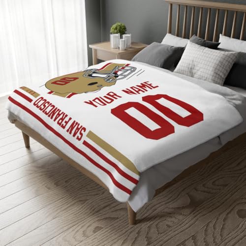 Image of San Francisco Throw Blanket Custom Name and Number Personalized Gifts for Men and Women