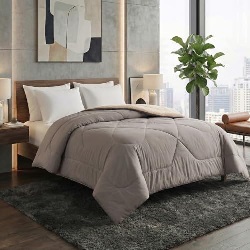 Image of Dream Living Microfibre Reversible Comforter | Double (Brown & Beige, 200 GSM)
