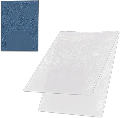 Carpeta de estampado en relieve con textura 3D en relieve, diseño de flores de cachemira, plantilla de carpeta de plástico para hacer tarjetas,