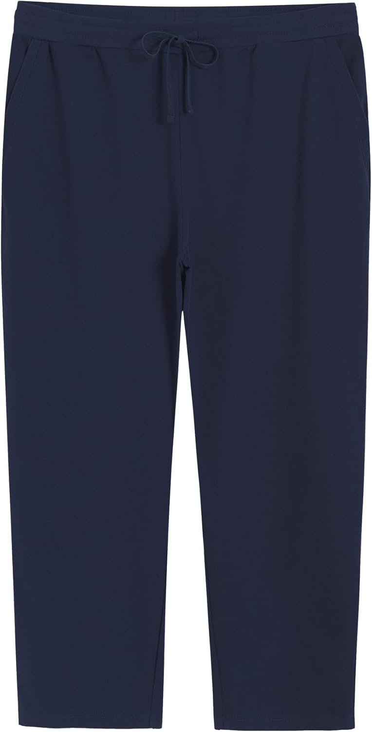 Weintee Women's Plus Size Petite Open Bottom Sweatpants with Pockets