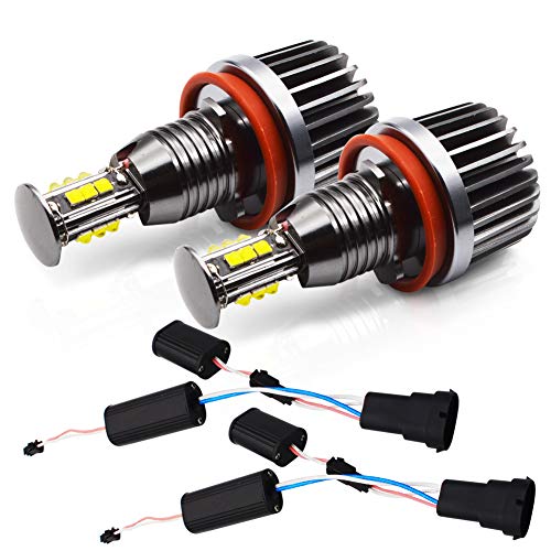 Lncboc H8 120W LED Angel Eyes No hay error CanBus Faros delanteros...