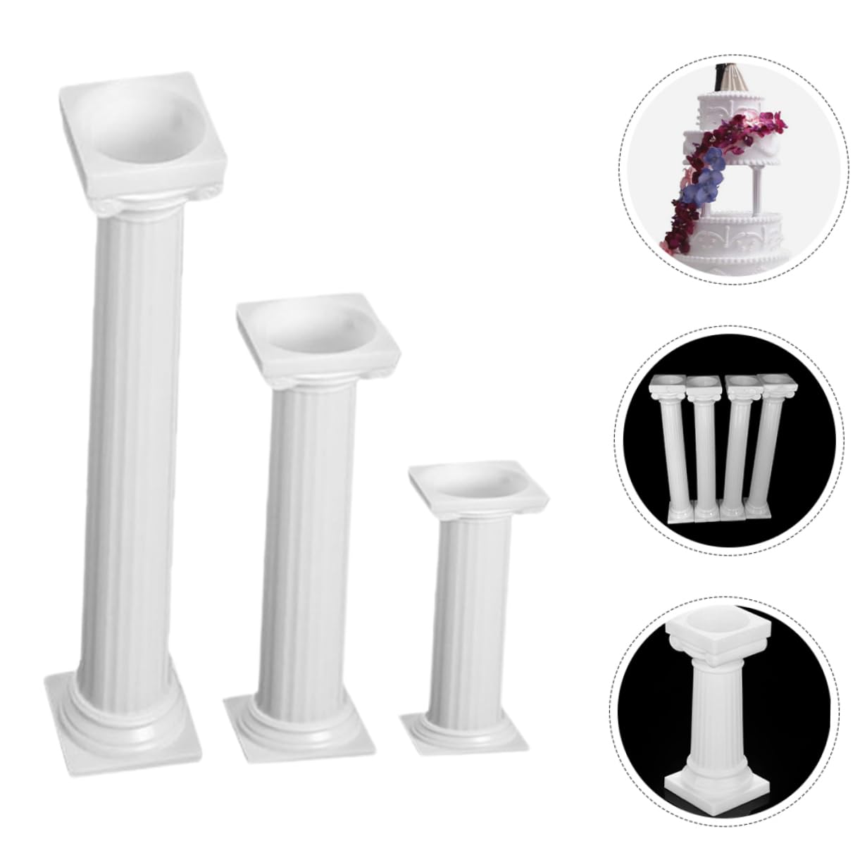 Cabilock 3 Juegos Soporte para Pasteles Varilla Separadora De Tortas Varillas para Pasteles Columnas Romanas para Pasteles Soporte para Capas De Pasteles Soporte De Pastel 16 Uds * 3