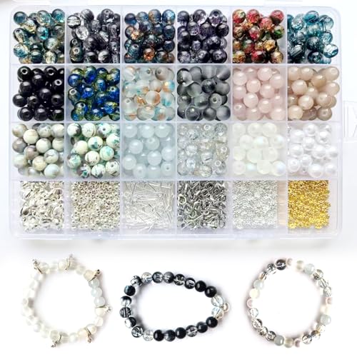 Luluvora 18 Colors Glass Beads Jewelry Making Kit