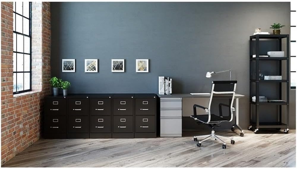 Lorell LLR42291 2-Drawer Vertical File, 15" x 22" x 28, Black