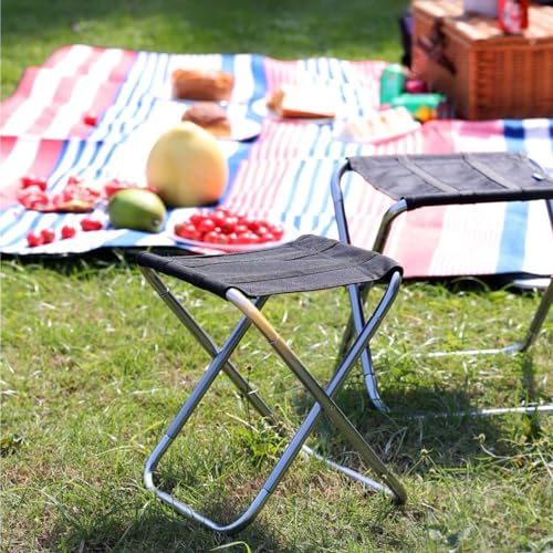 Banqueta de Metal Banco Dobrável Portátil Fácil de Transportar Cadeira de Pesca Piquenique