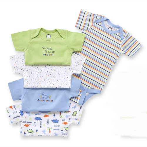 Image of Gerber Unisex Baby 5-Pack Short Sleeve Variety Onesies Bodysuits