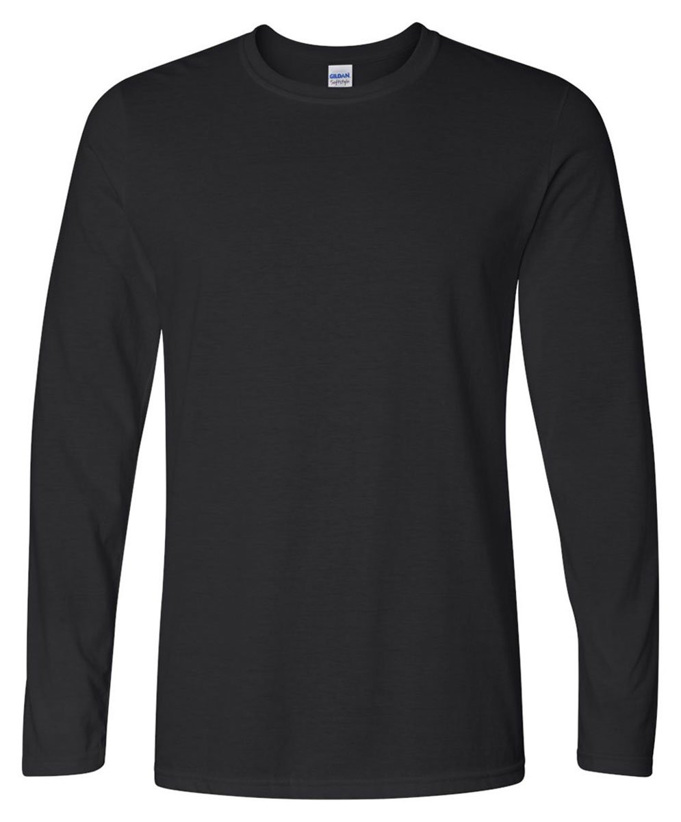 Gildan Men's Soft Style L/Sleeve T-Shirt, Black, X-Large