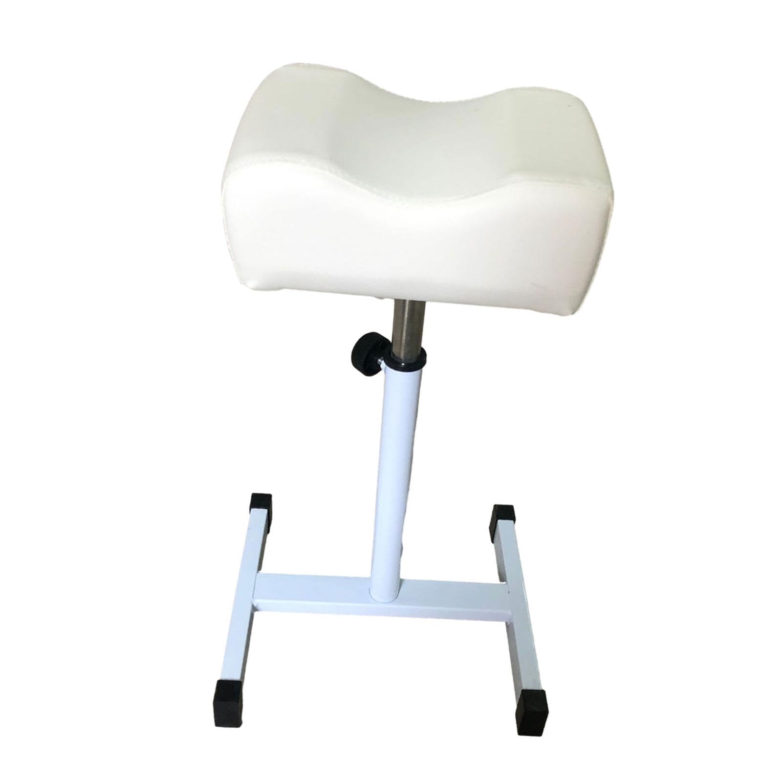 Repose-Pieds Pédicure Manucure Réglable Support de Pied Tabouret Massage Coussin Doux Antidérapant Structure Fer PU Cuir Adapté Salon Spa Beauté Usage, Blanche