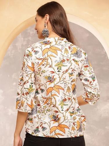 Image of Women's Short Kurti in TopsTunic Rayon Cotton Blend | Ladies Ethnic Tunic