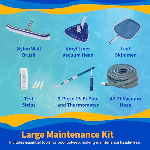 Image of Blue Wave San Pedro 15x30-ft Oval 52-in Deep 6-in Top Rail Above Ground Steel Wall Swimming Pool Package