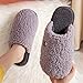 B/H Chaussons Hiver Homme Femme Peluche,Pantoufles de Maison Mignonnes Bowknot,Pantoufles en Coton en Peluche muette antidérapantes-Grey_42-43,Unisex Hiver Intérieure Chaussons