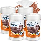 Swiffen 240 Count Large Leather Cleaner Conditioner Wipes Clean Protect Restore for Furniture, Car Seats, Shoes, Bags & More, Prevents Cracking & Fading, 8" x 5.5" Bulk Size