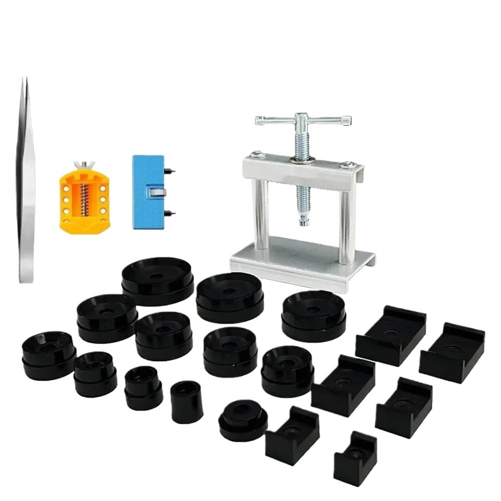 Uhrmacher-Gehäuseboden-Presswerkzeug-Set – rutschfeste Nylon-Einpressbacken, Gehäuseverschluss-Reparaturset (Set521pack)