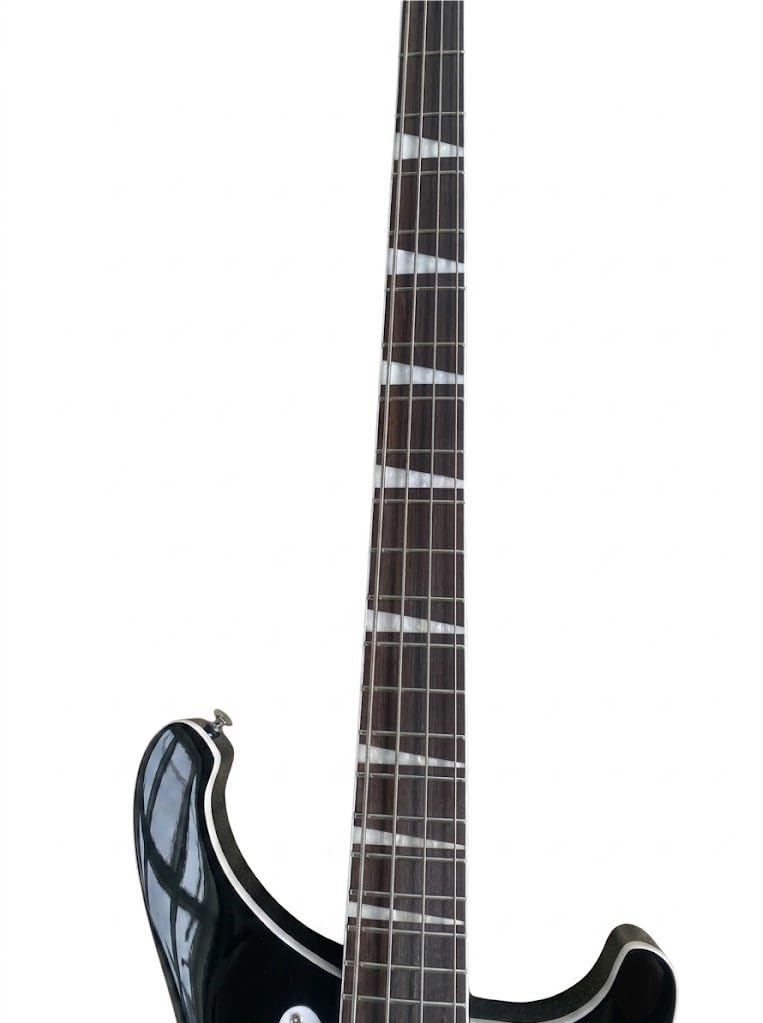 Basso elettrico Solid Body, stile tributo classico nero con doppi pickup, 4 corde full size for performance sul palco rock (Bajo Eléctrico)
