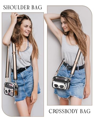 Clear Crossbody Bag Stadium Approved, Small Clear Purse for Women Stadium Crossbody for Events Sports Outfits (A3)2