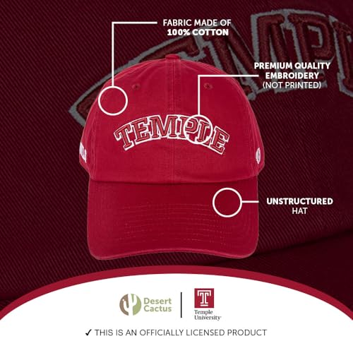 Gorra ajustable unisex Temple Owls con bordado y visera miniatura 4