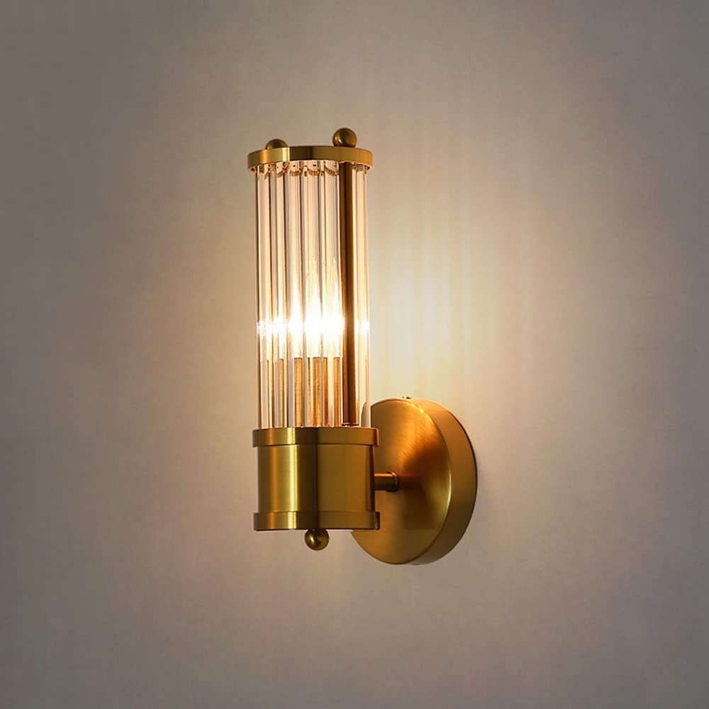 SYAXVOM Wall Lamp 2-Light Vanity Lights Sconce - Bathroom Lighting Fixtures Brass Industrial Sconces for Living Room Theme Hotel Decor Lantern E14 (Size : 1-Light)