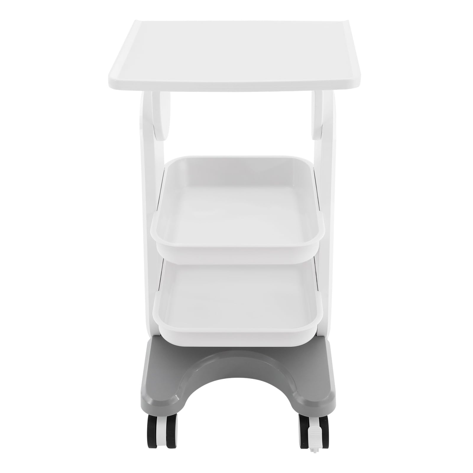 Cochecito médico de laboratorio con palé de dos pisos y 1 estante superior, carrito de laboratorio con ruedas de material ABS, 60 kg, carro médico para laboratorio, clínica, hospital, salón