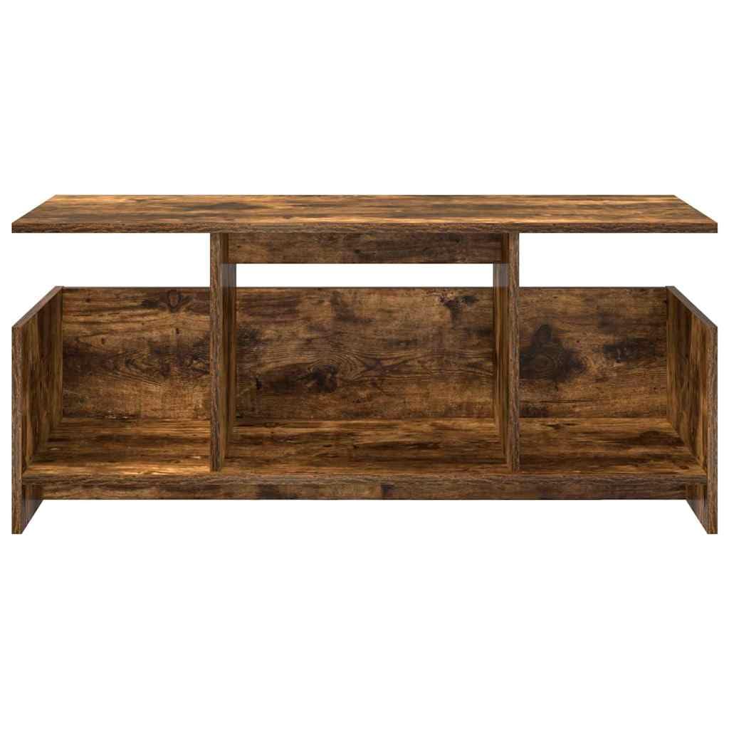 Tavola per TV in rovere affumicato, bassa, 102 x 35 x 45 cm, in legno, design moderno, spazio per soggiorno e camera da letto
