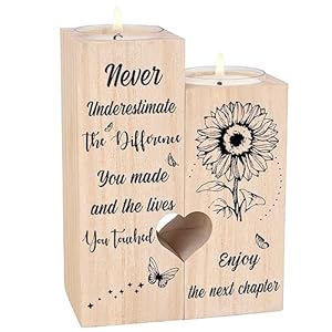 Going Away Gifts for Coworkers, Retirement Gifts for Women, Coworker Leaving Gifts, Candlestick – Farewell Gifts for Coworkers, Women Friends, Retired Teacher, Retired Boss