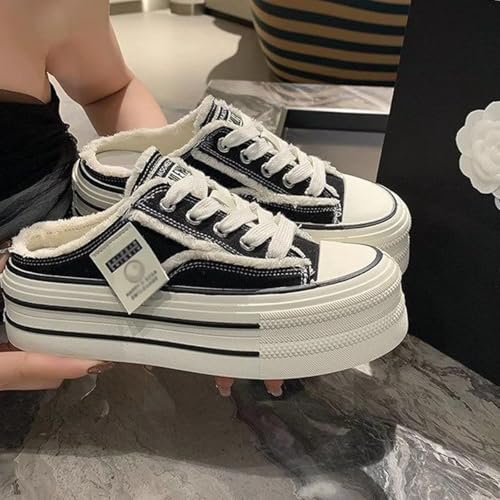 Backless Sneakers,Platform Mules for Women,Mule Sneakers for Women,Slip On Platform Shoes Comfortable Breathable Casual Indoor Outdoor Chunky Sneakers4