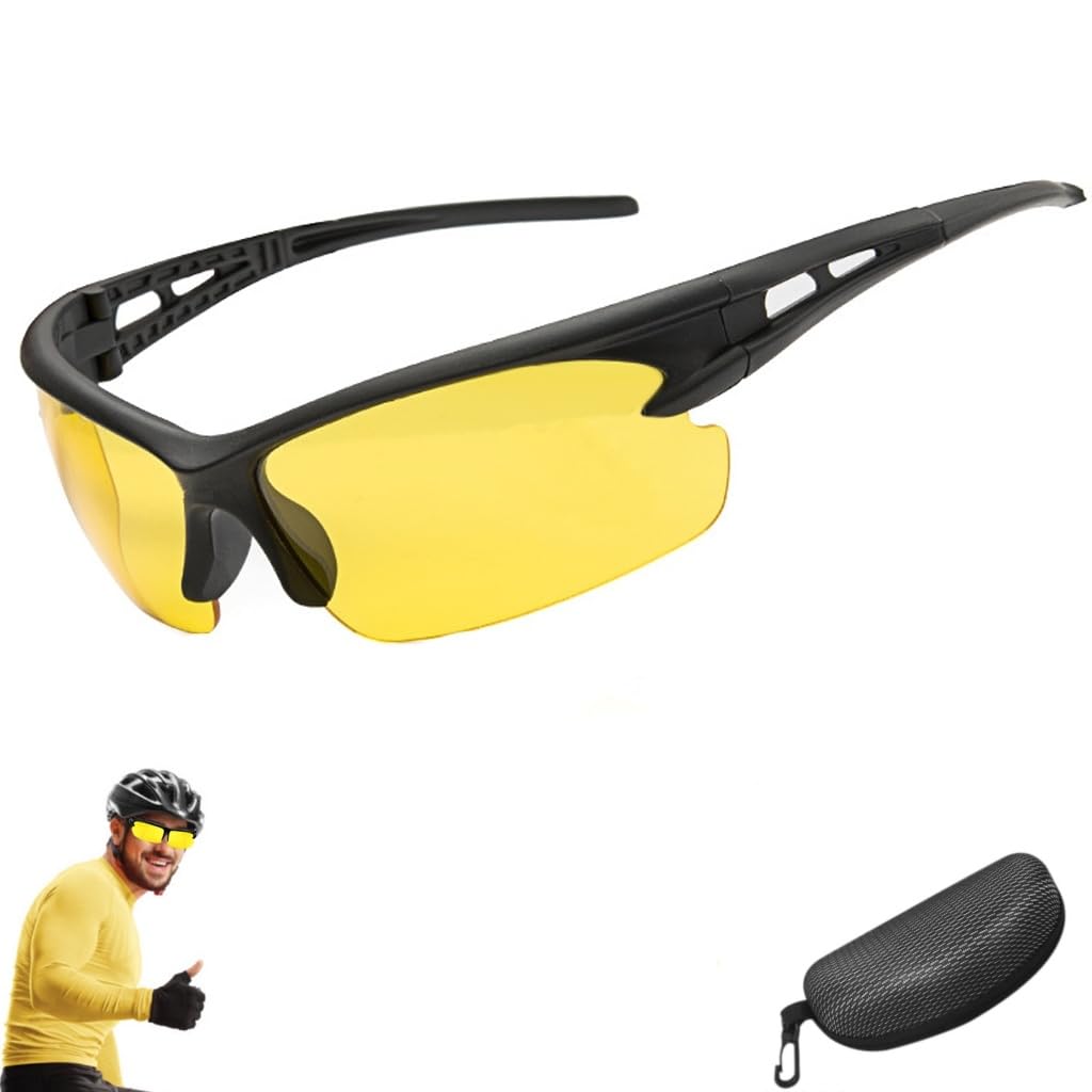 Proberos® Night vision Glasses for Driving with Box, Riding, UV Protection Sports Sunglasses for Men Women, Non-Polarized Sunglasses, Anti Glare Riding Sunglasses-image-41