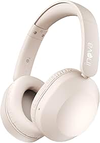 INAVA Headphone Bluethooth, 25h, Áudio Hi-Res, Headset com Microfone, ENC, Fone de Ouvido Bluetooth, Suitable for Travel, Home, and Office Use (Branco)
