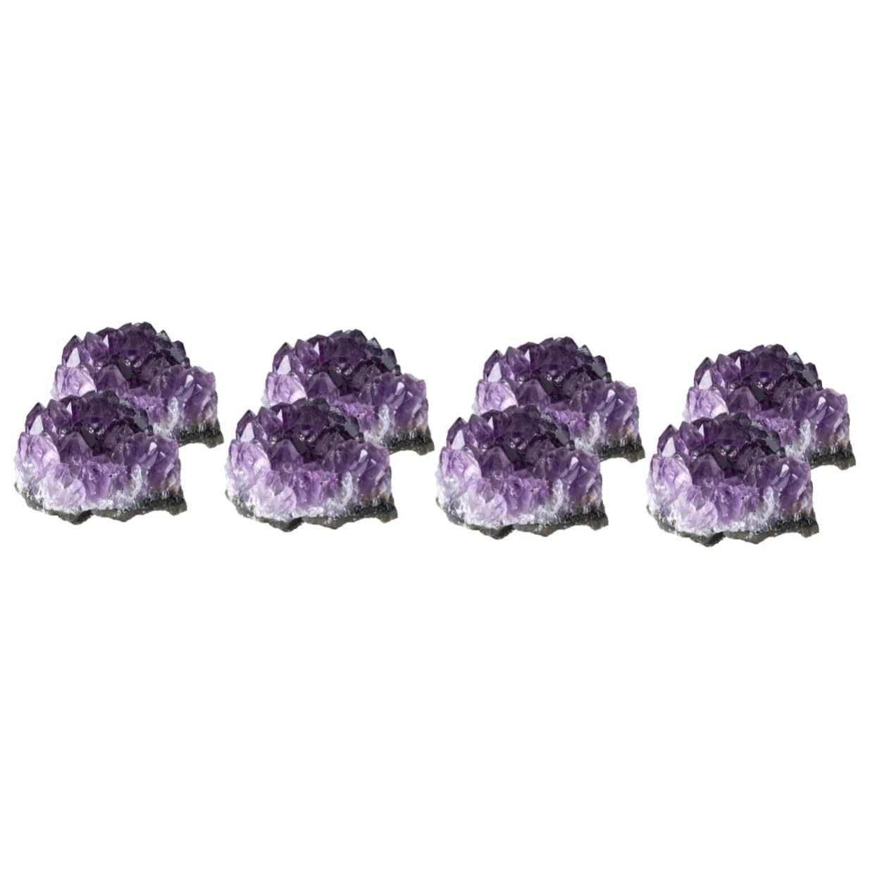 4 Sätze Amethyst Schmuckzubehör Kristalle Unregelmäßiger Edelstein Ornament Cluster Dekoration Natürlicher Amethyst Bergkristall Bastelmaterial Quarzkristall 2 Stück * 4