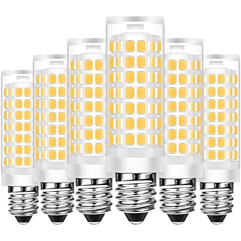 wowatt E12 Dimmable LED Bulb Microwave Oven Daylight White 5000K 8W 800LM Equivalent 60W 70W Halogen Candelabra Bulbs for Ceiling Fan Chandelier Lighting Corn Light Bulb φ0.73 x 2.48 inch Pack of 6 Cover