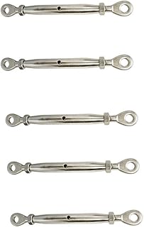 PROLINEMAX 5 Pc 3/8' Marine Stainless Steel Closed Body Turnbuckle Eye Eye Rigging Boat 700Lbs
