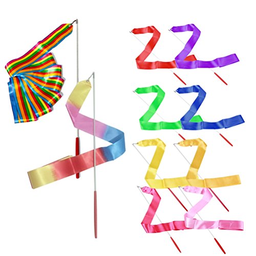 10 Pcs Fita De Ginástica Fita Rítmica Fitas Coloridas De Ginástica Streamers De Arte Streamers De Gi