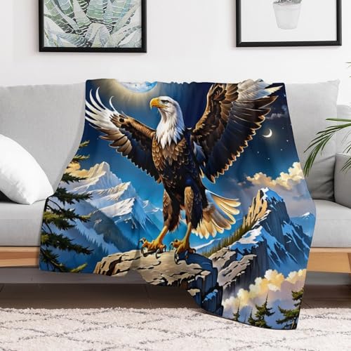 Couverture Aigle plaid lit canapé linge de lit flannel chaude 130x150 - 3