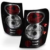 ACANII - For [Black Smoke] 1999-2004 Jeep Grand Cherokee Tail Lights w/LED Side Marker Taillights Driver Passenger Side