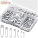 Produktbild Fodlon Sicherheitsnadeln Sicherheit Pins 350 Stück 7 Größen (15mm - 55mm) Sicherheitsnadeln Set Safety Pins für Kunsthandwerk Schmuckherstellung (Schwarz) (Silber)