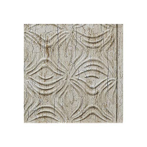 FASÄDE Lotus Decorative Vinyl Backsplash Panel in Vintage Metal (6X6 Inch Sample)