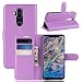 Produktbild Futypei Nokia 7.1 Plus Hülle Leder Extra Dünn PU Ledertasche Handyhülle mit Kartenfach [Stand Funktion] Leder Case Stoßfest Schutzhülle Brieftasche Flip Hülle Lila
