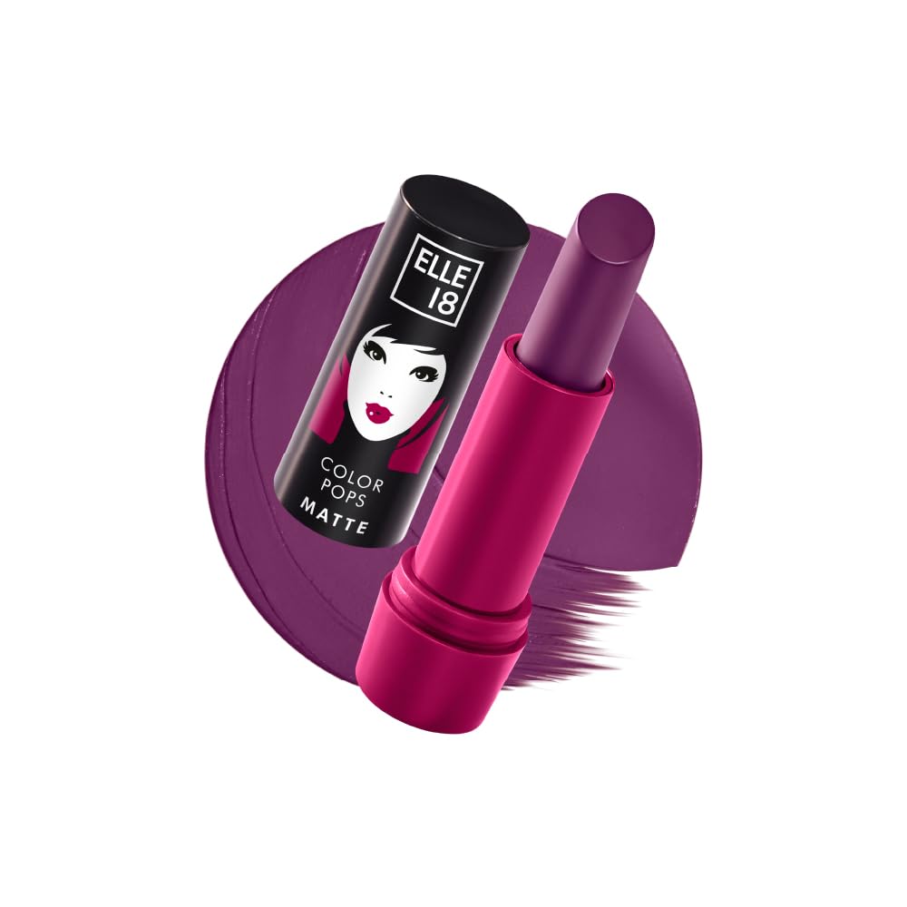 Color Pops Matte Lipstick, Soaked Grape, Moisturising Bullet Matte, with Vitamin E, Highly Pigmented, Infused with Jojoba Oil and Shea Butter | 4.3 g