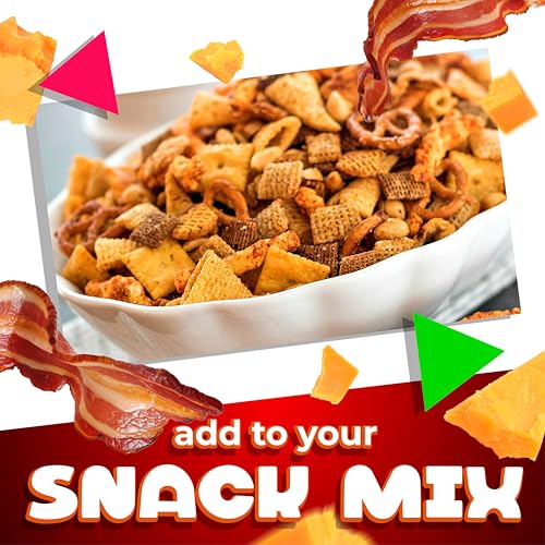 Smoky Bacon Cheddar Pretzel Pieces | 1 Pound Bag | Bold Flavored, Naturally Seasoned Cheese Pretzels | Crunchy, Salty Pretzel Snacks with Cheddar and Bacon