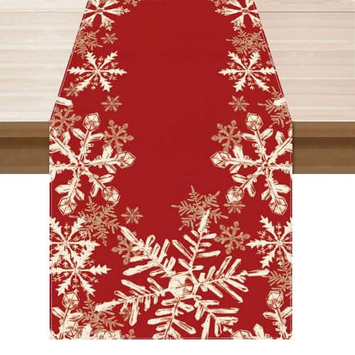 XCHI Red Snowflakes Winter Christmas Xmas Table...